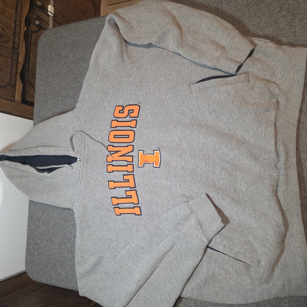 vintage gray University of Illinois pullover hoodie 2xl D2